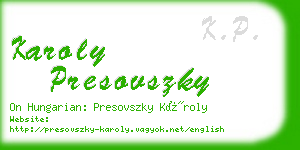 karoly presovszky business card